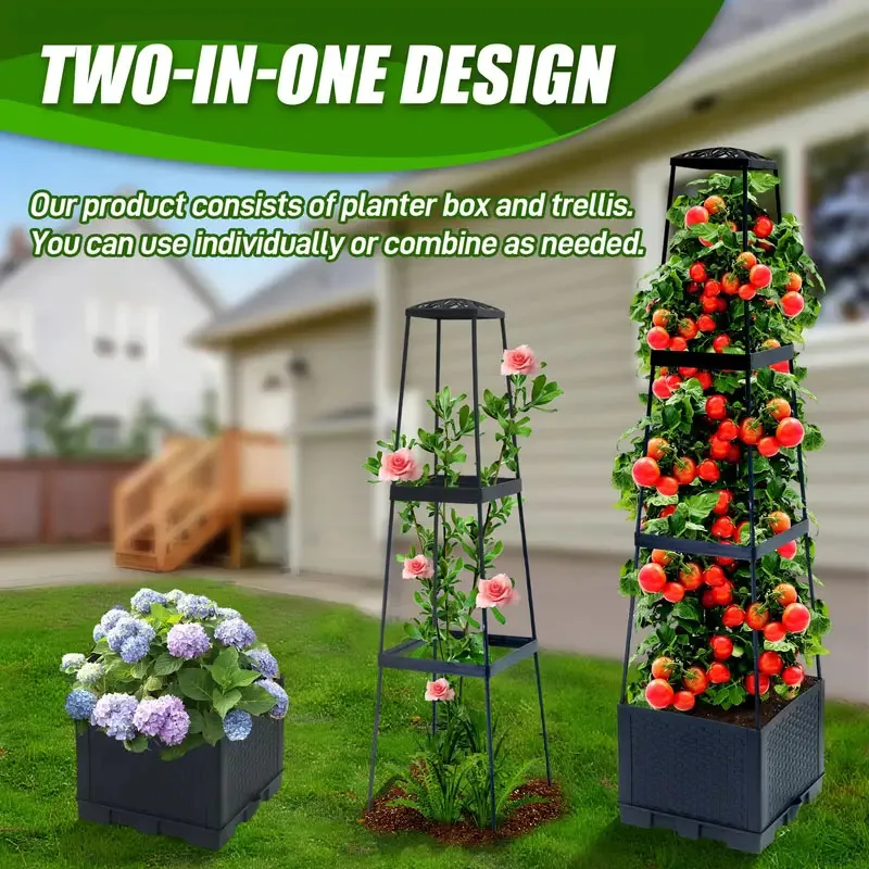 Hydroponic Tower - Menara Tomat dengan Kotak Tanam dan