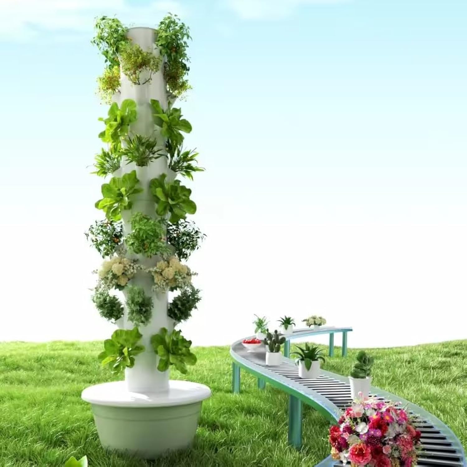 Hydroponic Tower - Menara Hidroponik Vertikal Aeroponik untuk Buah